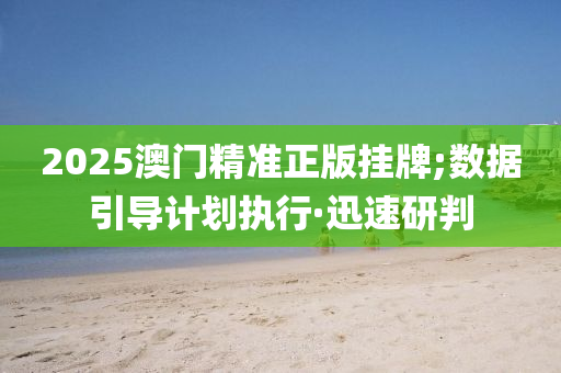 2025澳門精準(zhǔn)正版掛牌;數(shù)據(jù)引導(dǎo)計劃執(zhí)行·迅速研判