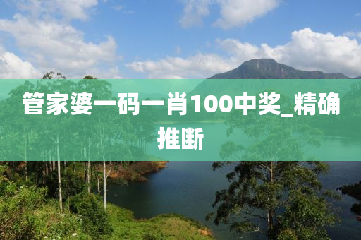 管家婆一碼一肖100中獎_精確推斷