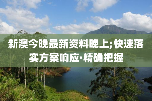 新澳今晚最新資料晚上;快速落實(shí)方案響應(yīng)·精確把握
