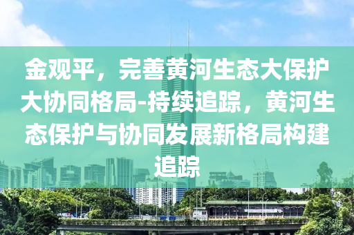 金觀平，完善黃河生態(tài)大保護(hù)大協(xié)同格局-持續(xù)追蹤，黃河生態(tài)保護(hù)與協(xié)同發(fā)展新格局構(gòu)建追蹤
