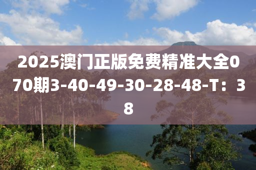 2025澳門正版免費(fèi)精準(zhǔn)大全070期3-40-49-30-28-48-T：38