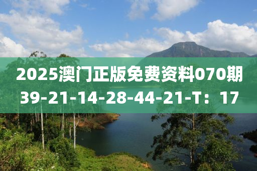 2025澳門正版免費(fèi)資料070期39-21-14-28-44-21-T：17