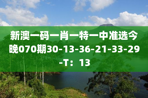 新澳一碼一肖一特一中準(zhǔn)選今晚070期30-13-36-21-33-29-T：13