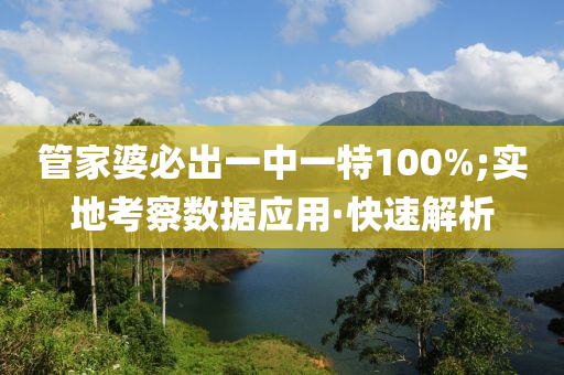 管家婆必出一中一特100%;實地考察數(shù)據(jù)應(yīng)用·快速解析
