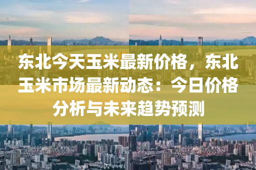東北今天玉米最新價格，東北玉米市場最新動態(tài)：今日價格分析與未來趨勢預(yù)測