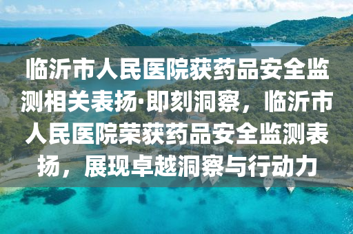 臨沂市人民醫(yī)院獲藥品安全監(jiān)測相關(guān)表揚(yáng)·即刻洞察，臨沂市人民醫(yī)院榮獲藥品安全監(jiān)測表揚(yáng)，展現(xiàn)卓越洞察與行動力
