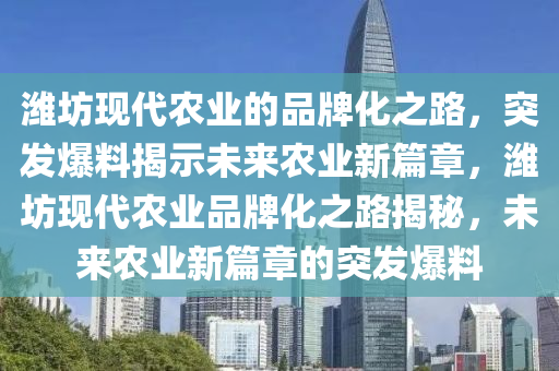 濰坊現(xiàn)代農(nóng)業(yè)的品牌化之路，突發(fā)爆料揭示未來(lái)農(nóng)業(yè)新篇章，濰坊現(xiàn)代農(nóng)業(yè)品牌化之路揭秘，未來(lái)農(nóng)業(yè)新篇章的突發(fā)爆料