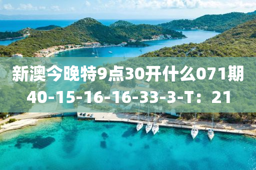 新澳今晚特9點(diǎn)30開什么071期40-15-16-16-33-3-T：21