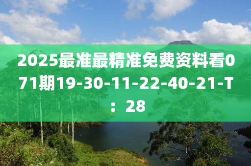 2025最準最精準免費資料看071期19-30-11-22-40-21-T：28