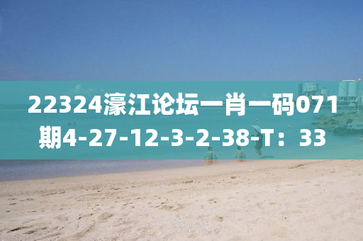 22324濠江論壇一肖一碼071期4-27-12-3-2-38-T：33