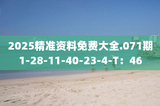 2025精準資料免費大全.071期1-28-11-40-23-4-T：46