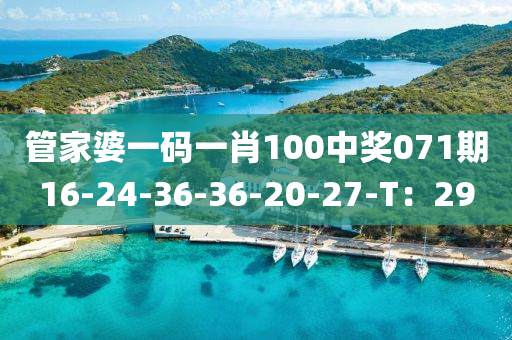 管家婆一碼一肖100中獎071期16-24-36-36-20-27-T：29