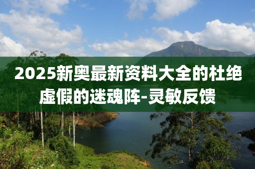2025新奧最新資料大全的杜絕虛假的迷魂陣-靈敏反饋