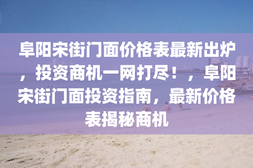 阜陽宋街門面價(jià)格表最新出爐，投資商機(jī)一網(wǎng)打盡！，阜陽宋街門面投資指南，最新價(jià)格表揭秘商機(jī)