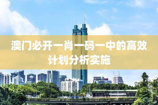 澳門必開一肖一碼一中的高效計(jì)劃分析實(shí)施