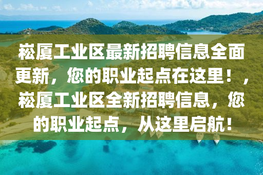 崧廈工業(yè)區(qū)最新招聘信息全面更新，您的職業(yè)起點在這里！，崧廈工業(yè)區(qū)全新招聘信息，您的職業(yè)起點，從這里啟航！