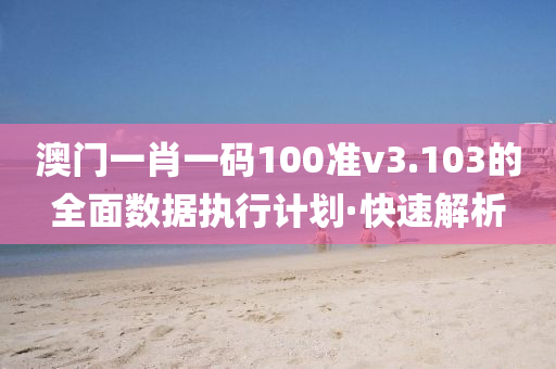 澳門一肖一碼100準v3.103的全面數(shù)據(jù)執(zhí)行計劃·快速解析