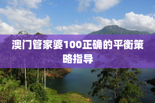 澳門管家婆100正確的平衡策略指導(dǎo)