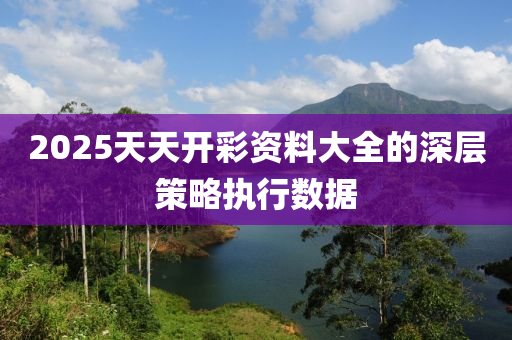 2025天天開彩資料大全的深層策略執(zhí)行數(shù)據(jù)