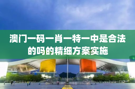 澳門一碼一肖一特一中是合法的嗎的精細(xì)方案實(shí)施