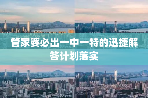 管家婆必出一中一特的迅捷解答計劃落實