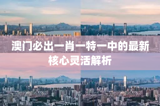 澳門必出一肖一特一中的最新核心靈活解析