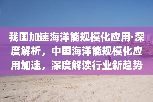 我國(guó)加速海洋能規(guī)?；瘧?yīng)用·深度解析，中國(guó)海洋能規(guī)?；瘧?yīng)用加速，深度解讀行業(yè)新趨勢(shì)