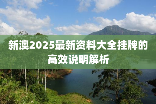 新澳2025最新資料大全掛牌的高效說明解析