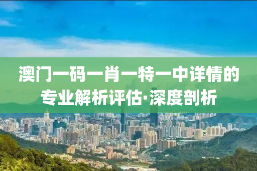 澳門一碼一肖一特一中詳情的專業(yè)解析評(píng)估·深度剖析