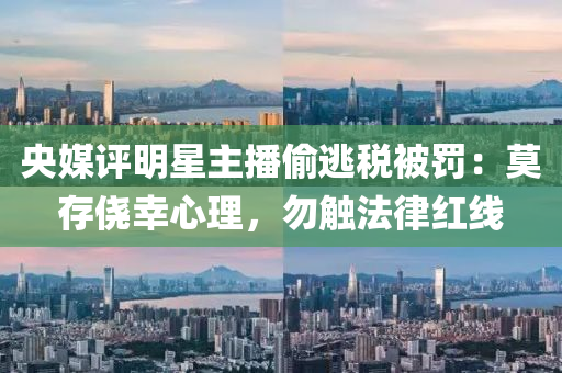 央媒評明星主播偷逃稅被罰：莫存僥幸心理，勿觸法律紅線