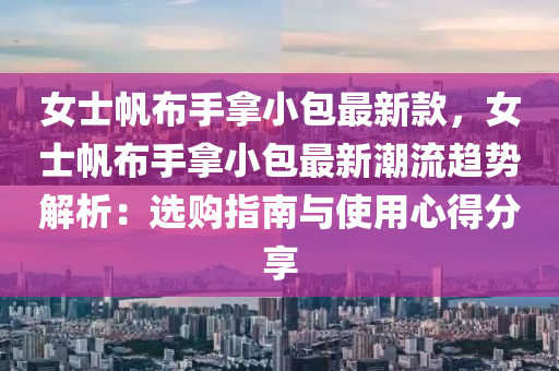 女士帆布手拿小包最新款，女士帆布手拿小包最新潮流趨勢解析：選購指南與使用心得分享