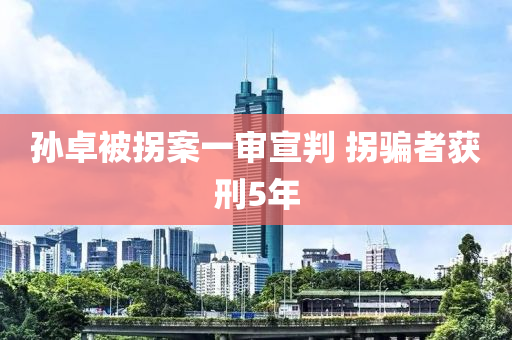 孫卓被拐案一審宣判 拐騙者獲刑5年