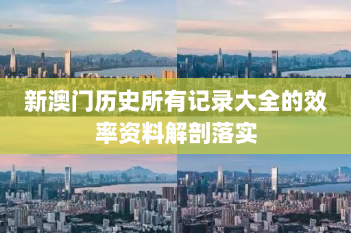 新澳門歷史所有記錄大全的效率資料解剖落實(shí)