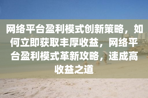 網(wǎng)絡(luò)平臺盈利模式創(chuàng)新策略，如何立即獲取豐厚收益，網(wǎng)絡(luò)平臺盈利模式革新攻略，速成高收益之道
