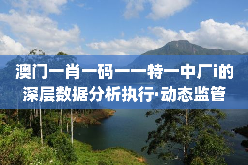 澳門(mén)一肖一碼一一特一中廠i的深層數(shù)據(jù)分析執(zhí)行·動(dòng)態(tài)監(jiān)管