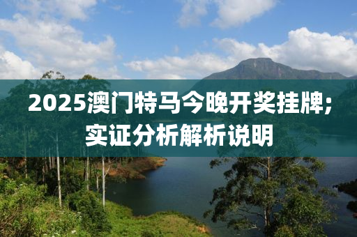 2025澳門特馬今晚開(kāi)獎(jiǎng)掛牌;實(shí)證分析解析說(shuō)明