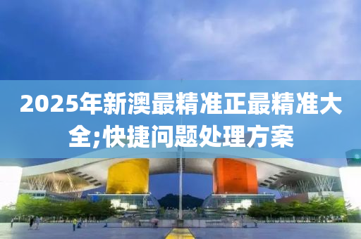 2025年新澳最精準(zhǔn)正最精準(zhǔn)大全;快捷問題處理方案