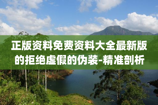 正版資料免費(fèi)資料大全最新版的拒絕虛假的偽裝-精準(zhǔn)剖析
