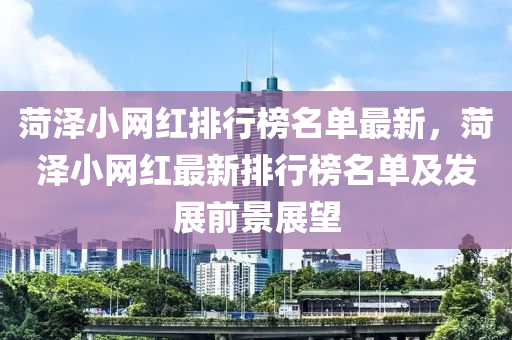 菏澤小網(wǎng)紅排行榜名單最新，菏澤小網(wǎng)紅最新排行榜名單及發(fā)展前景展望