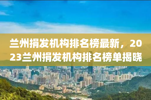 蘭州捐發(fā)機(jī)構(gòu)排名榜最新，2023蘭州捐發(fā)機(jī)構(gòu)排名榜單揭曉