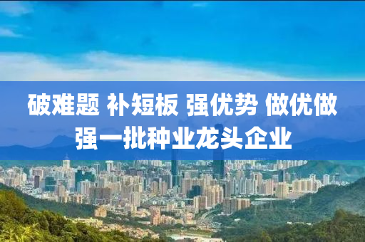 破難題 補(bǔ)短板 強(qiáng)優(yōu)勢(shì) 做優(yōu)做強(qiáng)一批種業(yè)龍頭企業(yè)