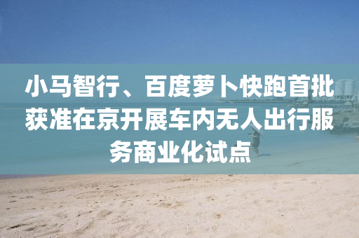 小馬智行、百度蘿卜快跑首批獲準(zhǔn)在京開展車內(nèi)無人出行服務(wù)商業(yè)化試點