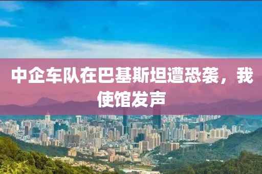 中企車隊在巴基斯坦遭恐襲，我使館發(fā)聲