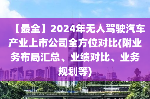 【最全】2024年無(wú)人駕駛汽車(chē)產(chǎn)業(yè)上市公司全方位對(duì)比(附業(yè)務(wù)布局匯總、業(yè)績(jī)對(duì)比、業(yè)務(wù)規(guī)劃等)