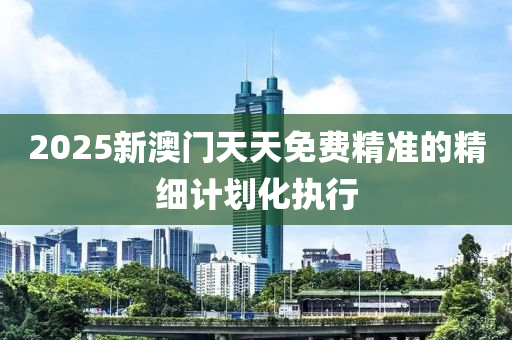 2025新澳門天天免費(fèi)精準(zhǔn)的精細(xì)計(jì)劃化執(zhí)行