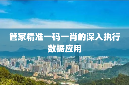 管家精準一碼一肖的深入執(zhí)行數(shù)據(jù)應用