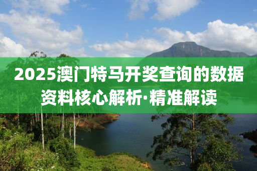 2025澳門特馬開(kāi)獎(jiǎng)查詢的數(shù)據(jù)資料核心解析·精準(zhǔn)解讀