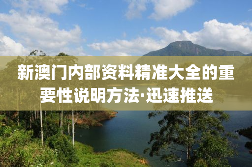 新澳門內(nèi)部資料精準(zhǔn)大全的重要性說明方法·迅速推送