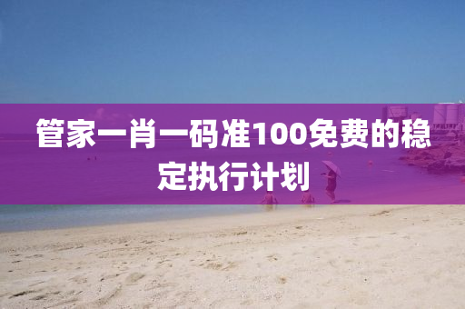 管家一肖一碼準(zhǔn)100免費的穩(wěn)定執(zhí)行計劃