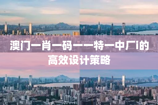澳門一肖一碼一一特一中廠i的高效設(shè)計策略